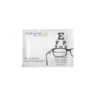 Brillenputztuch in Krfat Sachet mit Logo