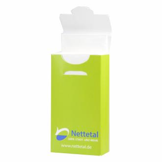 taschentuch in bedruckte kartonschachtel